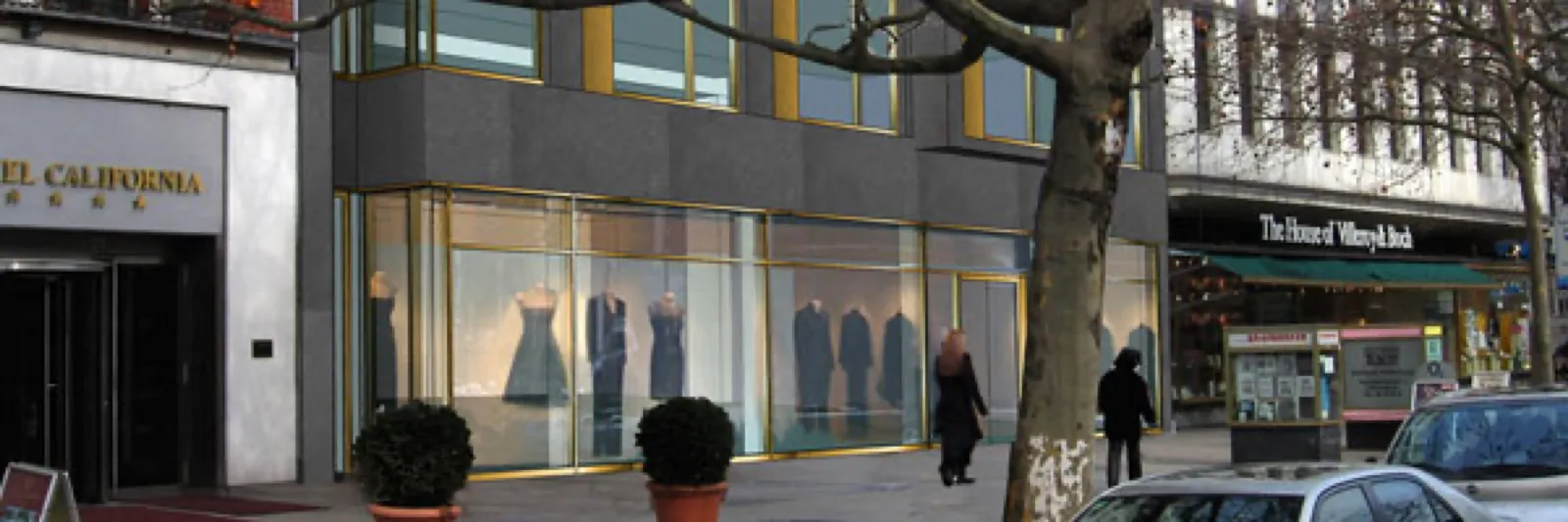 Straßenraum Kurfürstendamm mit eingepasstem Neubau Kurfürstendamm 34